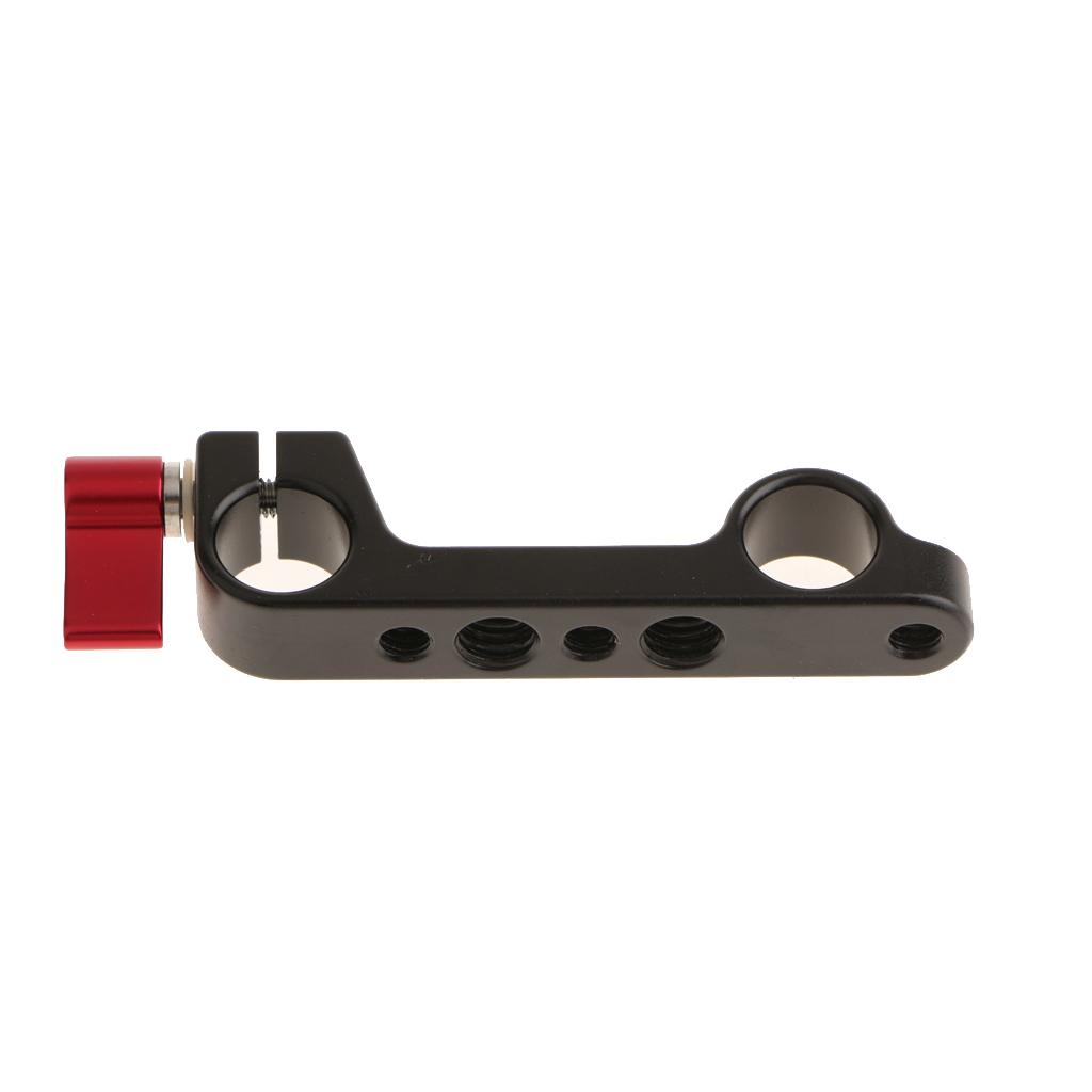Dual 15mm Rod Clamp Mount for Camera System Rig Support 1/4" & 3/8" Red