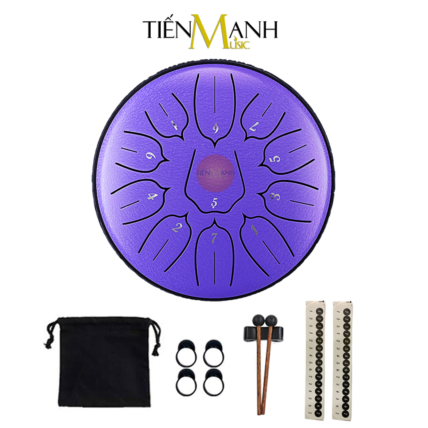 Trống Tank Huashu 11 Tone Mini THL11 (Steel Tongue Drum THL11-6 Lưỡi Thép Không Linh) Hàng Chính Hãng - Kèm Móng Gẩy DreamMaker