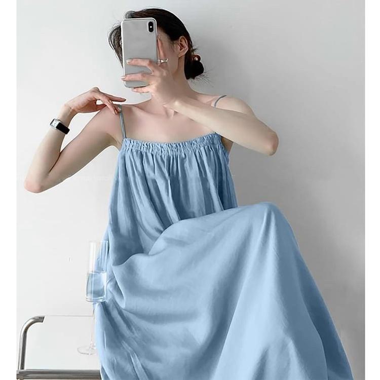 Maxi đi biển, váy đi biển 2 dây dáng dài mặc ở nhà, đi chơi siêu xinh chất vải mát, chun ngực co giãn thoải mái VAY004