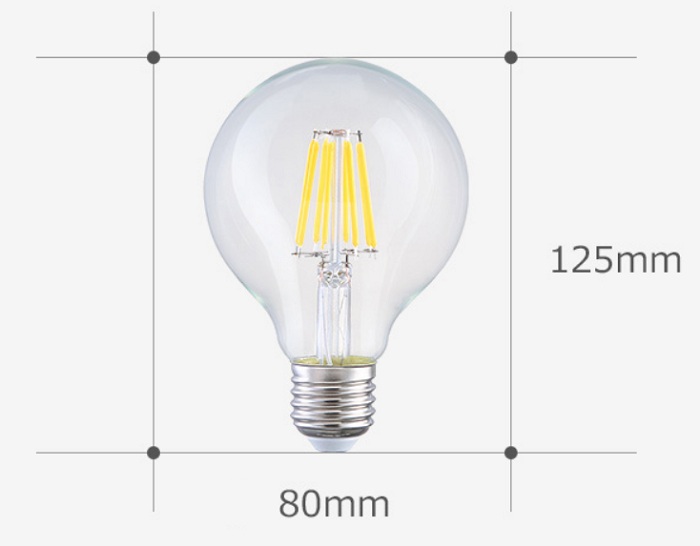 Bộ 3 bóng đèn Led Edison G80 6W đui E27 hàng chính hãng.