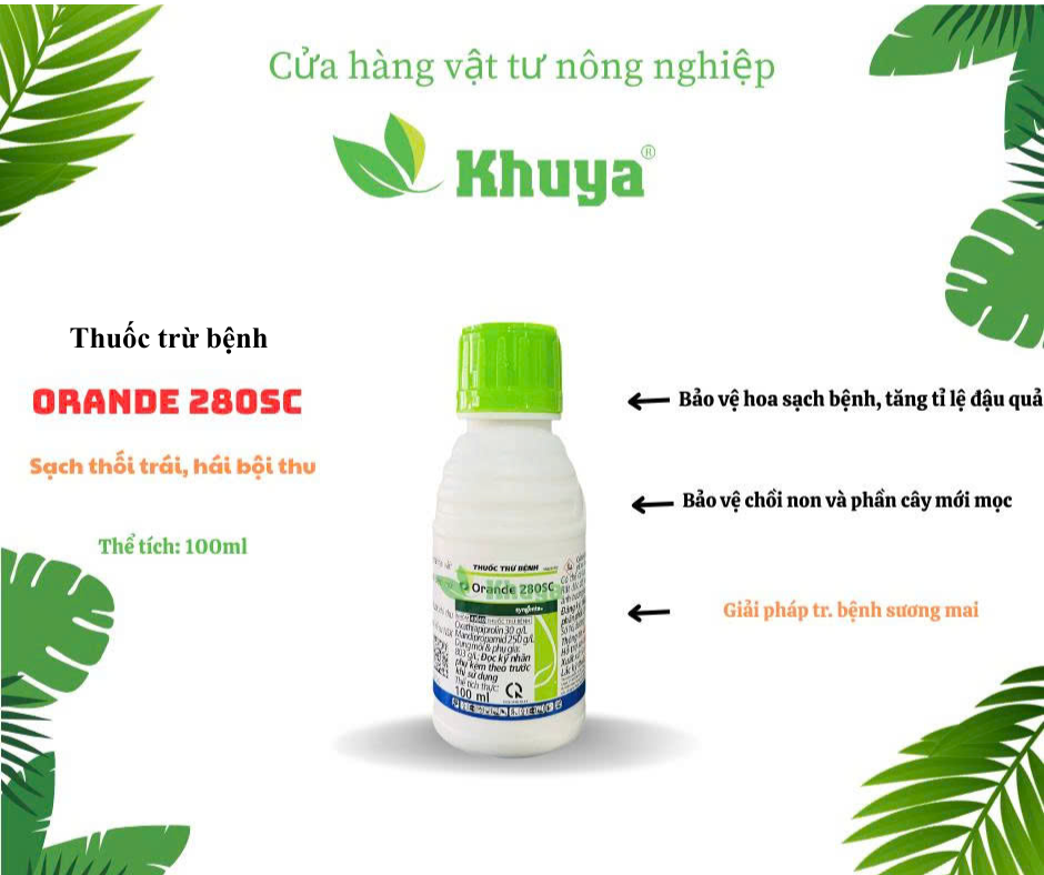 Thuốc trừ bệnh Orande 280SC 100ml Dặc trị Sương mai