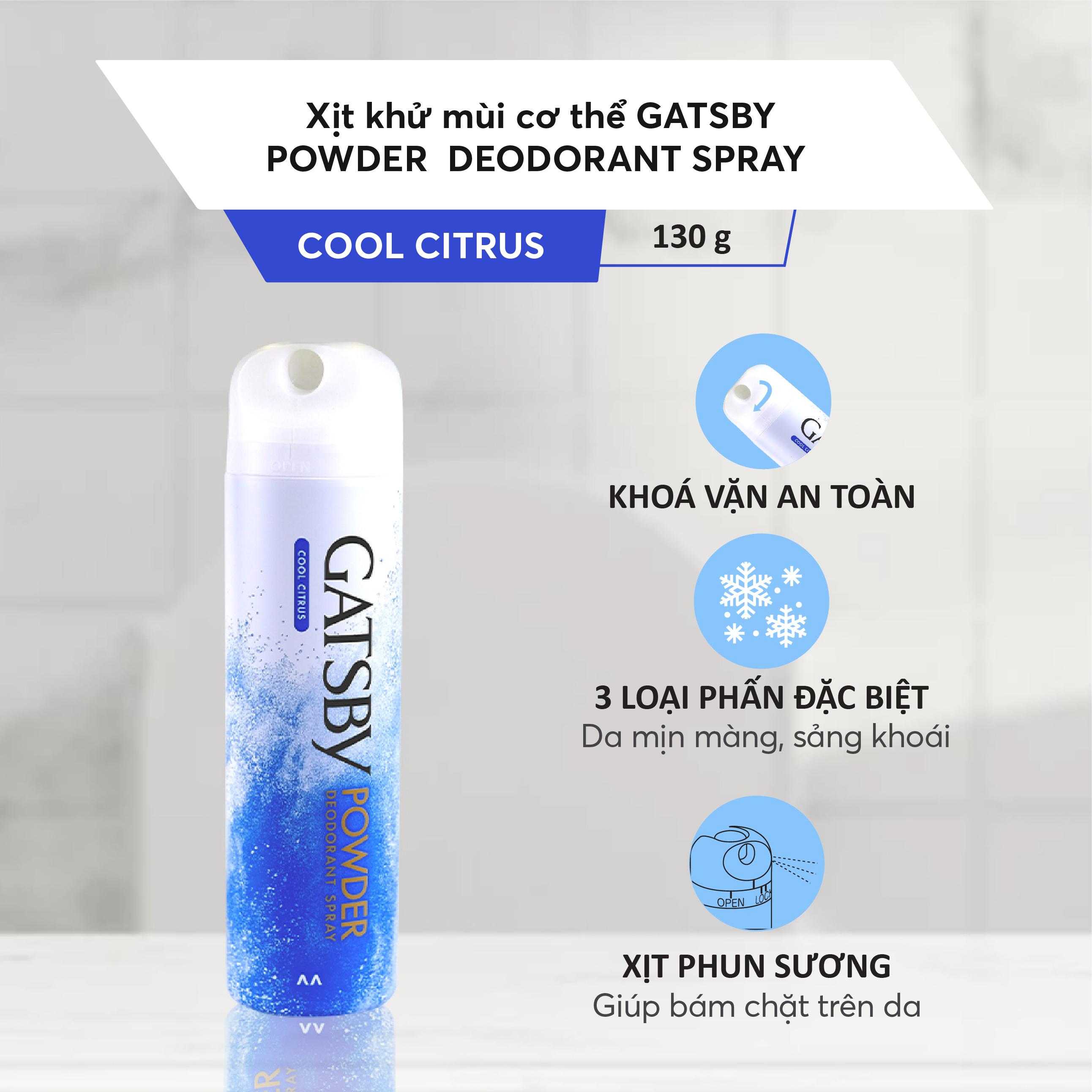 Xịt Khử Mùi Gatsby Mát Lạnh Cool Citrus 130g