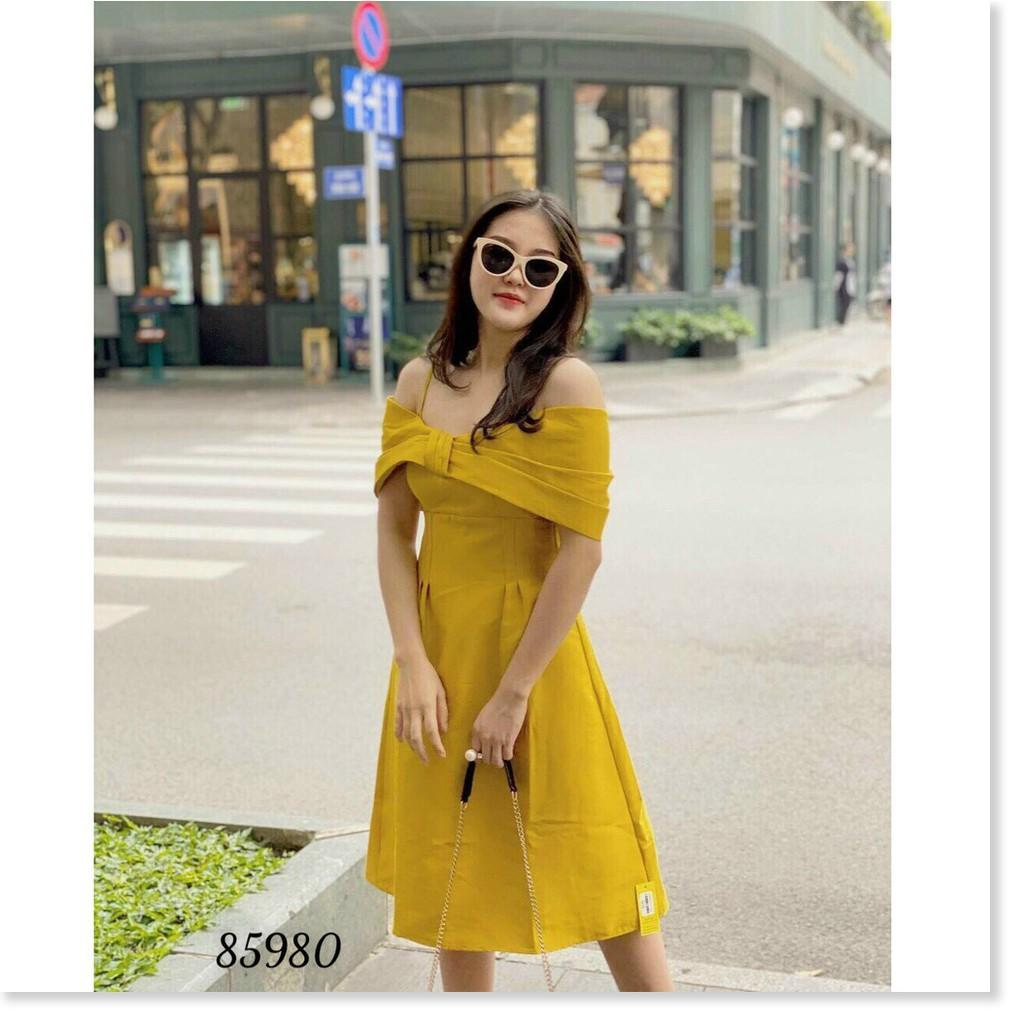 ĐẦM XÒE DỰ TIỆC NỮ CỔ CỘT NƠ SIÊU XINH SANG TÔN DÁNG CHO CÁC CHỊ EM KHANH AN STORE
