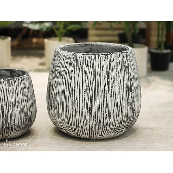 Chậu xi măng bầu khía trồng cây - CXM029
