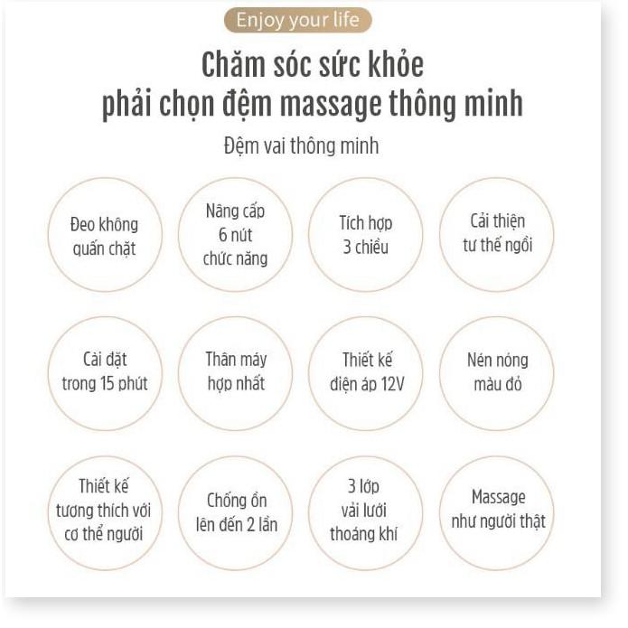 ️ Máy massage vai gáy điện 6 nút chức năng