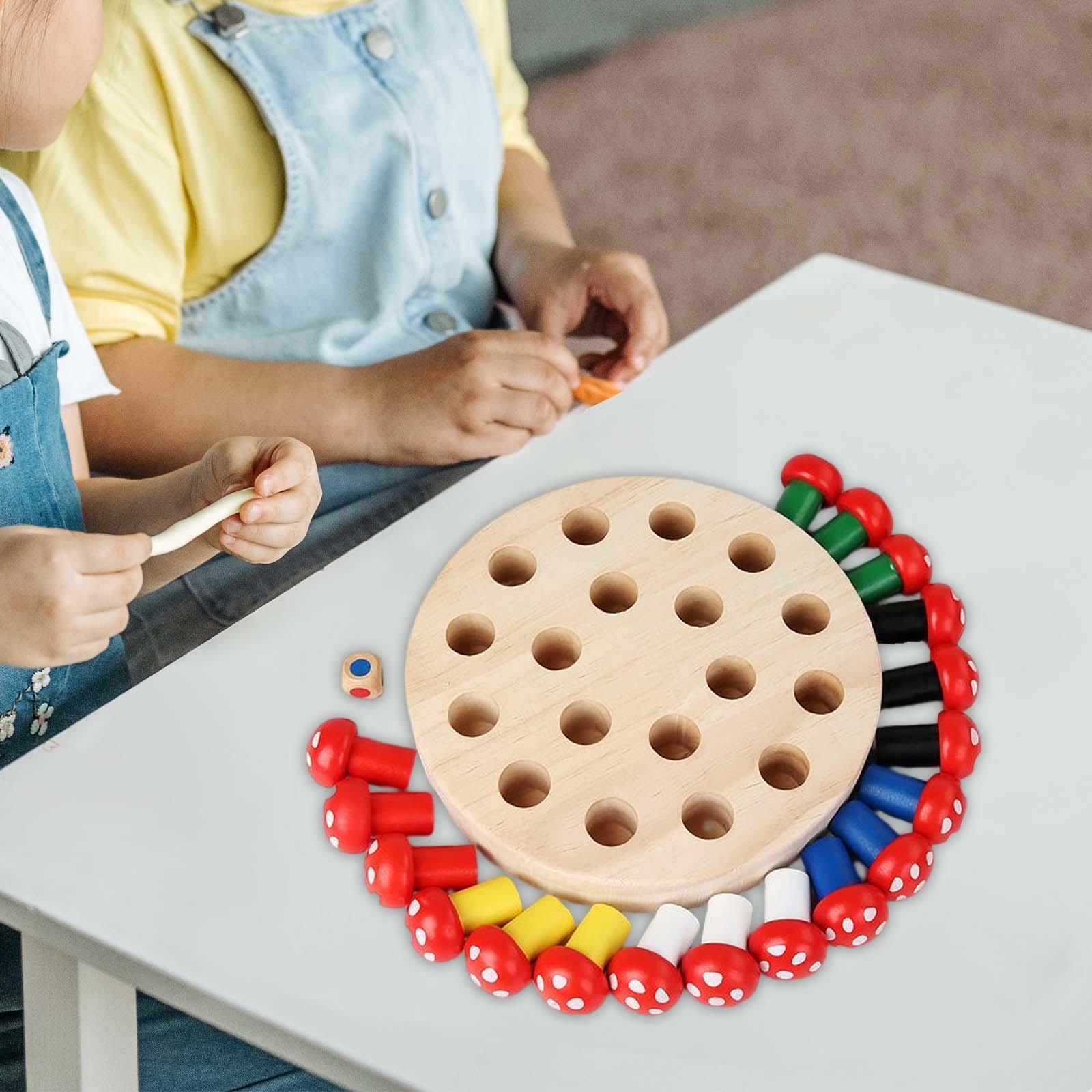 Montessori Wooden memory matching Game, Fun Block Board Game, Color Memory ,for Party Indoor