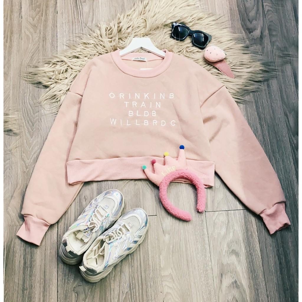 Áo croptop sweater nỉ ngoại cao cấp ulzzang cho nữ BIGSIZE