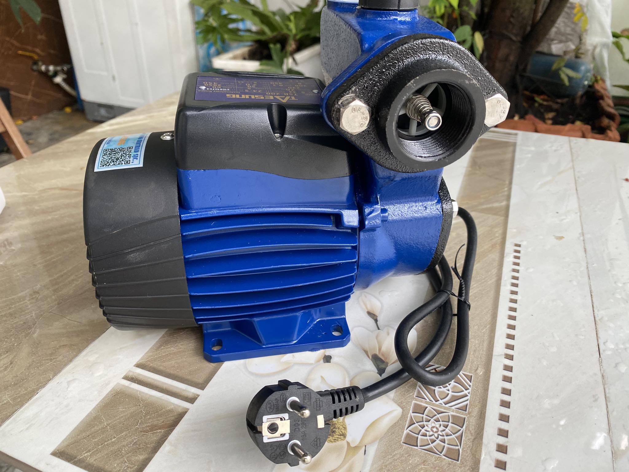 Máy bơm nước cơ 400w TAESUNG dùng cho nhà 2-5 tầng, bơm trợ lực hút nước thủy cục đẩy lên bể chứa, bơm cấp thoát nước, tưới tiêu, vệ sinh nhà vườn,....
