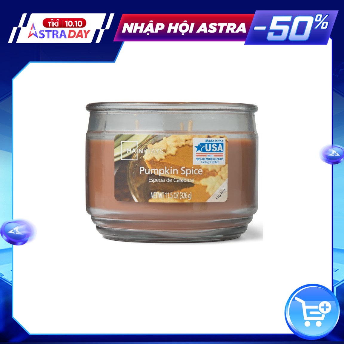 NẾN HŨ THƠM 3 NGÒI MAINSTAYS PUMPKIN SPICE 326GR