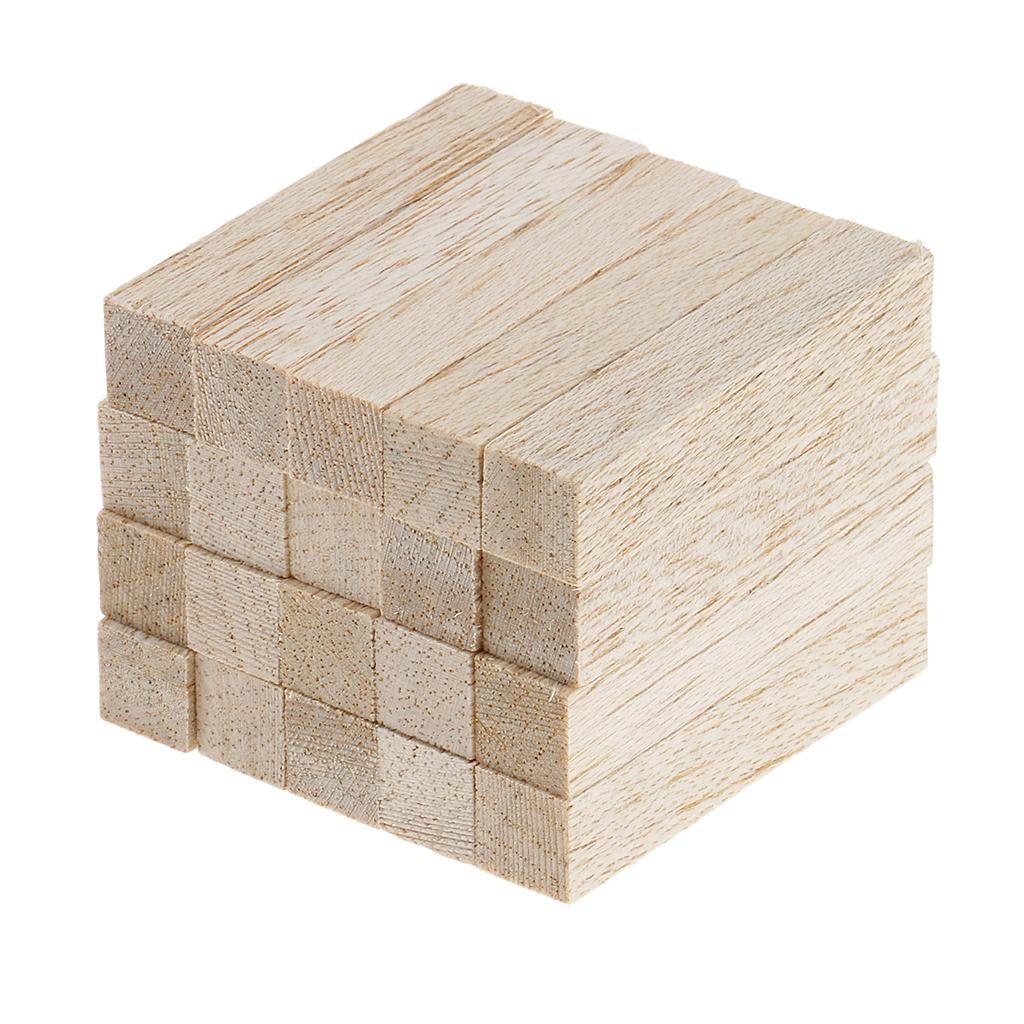 2xPine Wood Stick Unfinished Woodcraft Square Stick Dowel Rod 50mm 20 Pieces