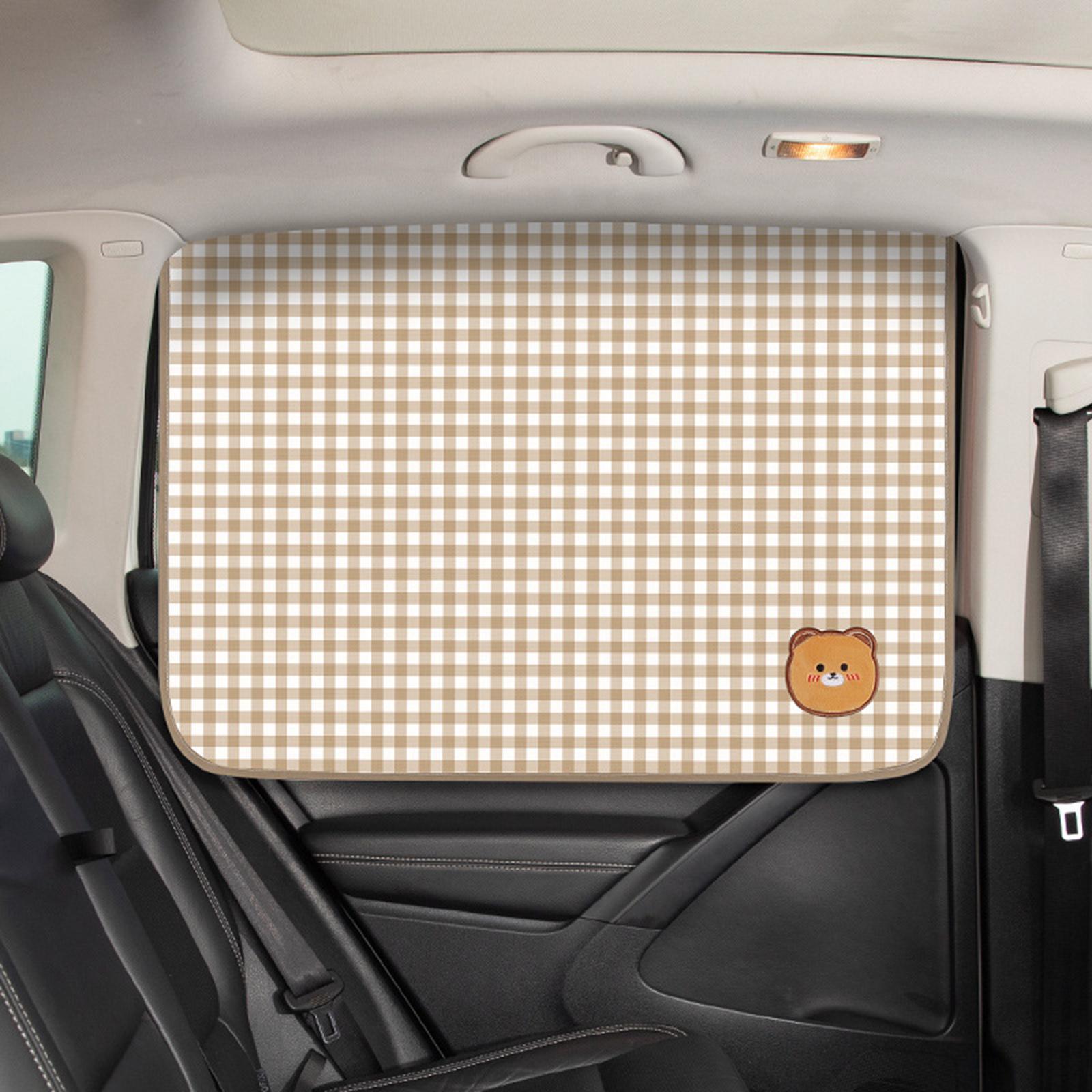 Automotive Side Sunshade Retractable Foldable Light Coffee