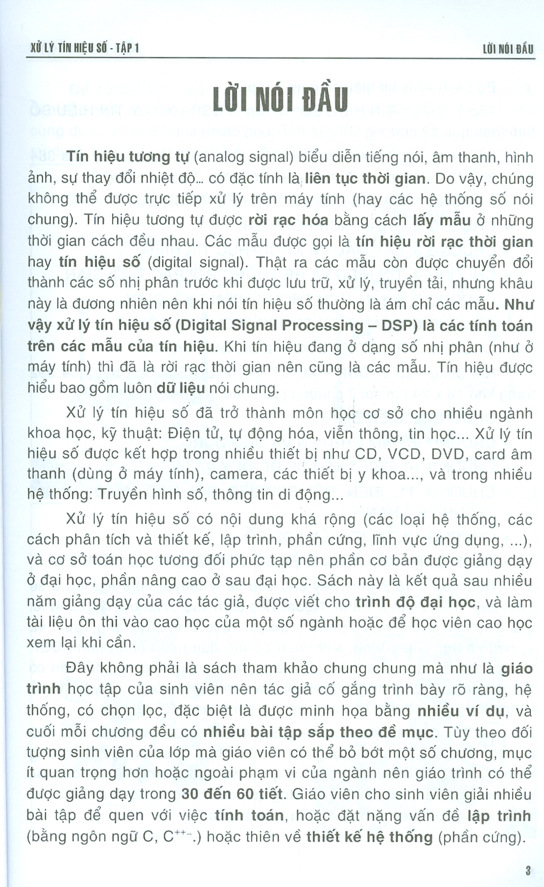 Xử Lý Tín Hiệu Số, Tập 1 (Dùng cho sinh viên các ngành Điện tử, Tự động hóa, Viễn thông, Tin học)