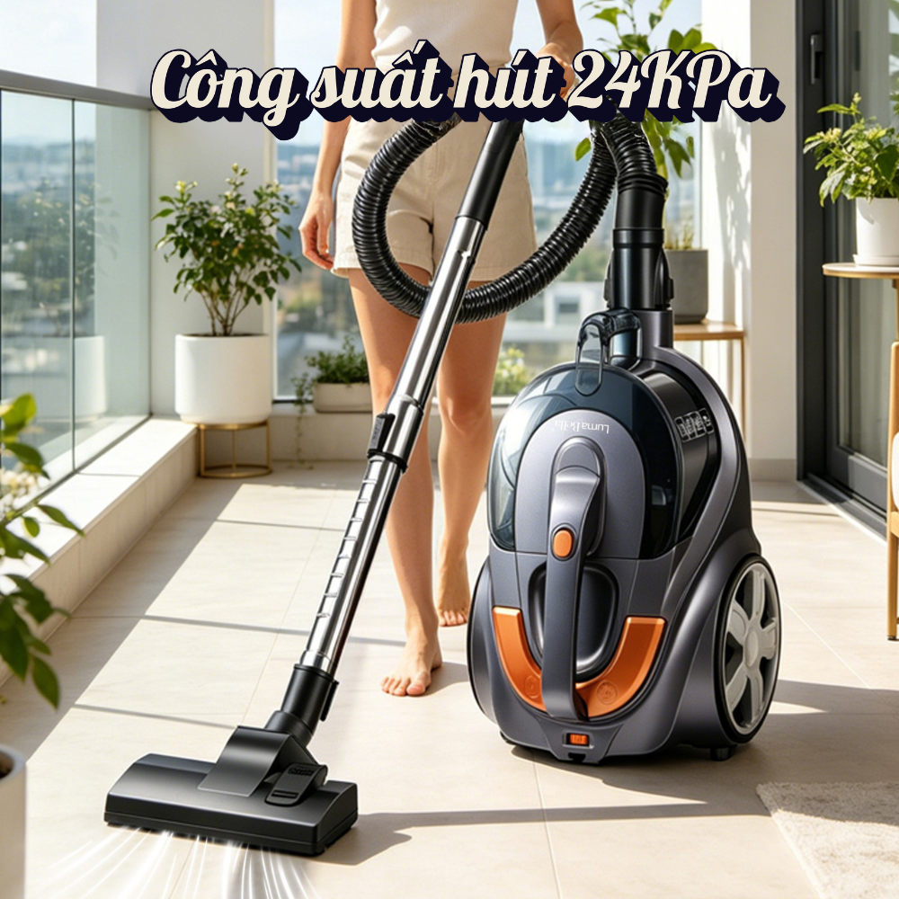 Máy hút bụi công suất cao 3600W Lumabella LB-63014 lực hút mạn cực mạnh, hút được tóc, lông động vật, hút được bụi mịn - HÀNG CHÍNH HÃNG