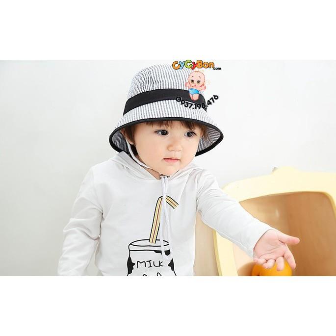 Nón Rộng Vành Kẻ Sọc Cho Bé