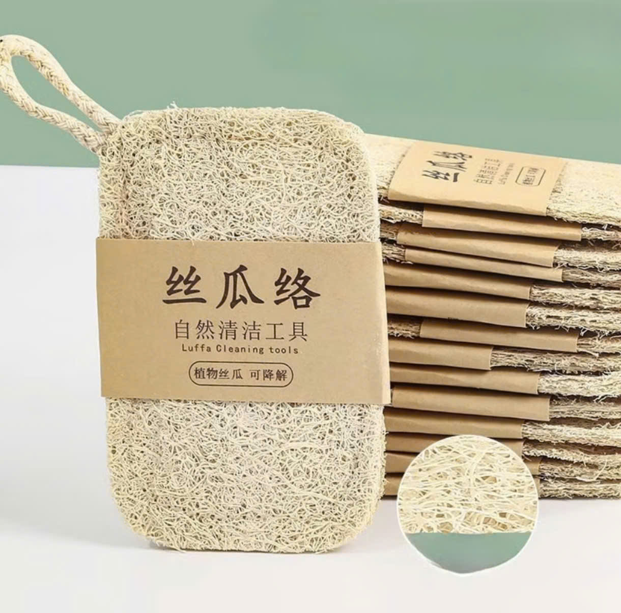 COMBO 5 Miếng Rửa Chén Bát Xơ Mướp, Sơ Mướp Khô Rửa Bát, Chà Xoong Nồi, Mút Rửa Chén