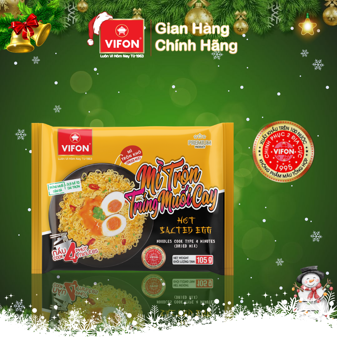 Thùng 24 Mì Trộn Trứng Muối Cay VIFON