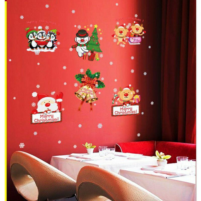 Decal tranh dán Noel 6 khung hoạt hình xinh