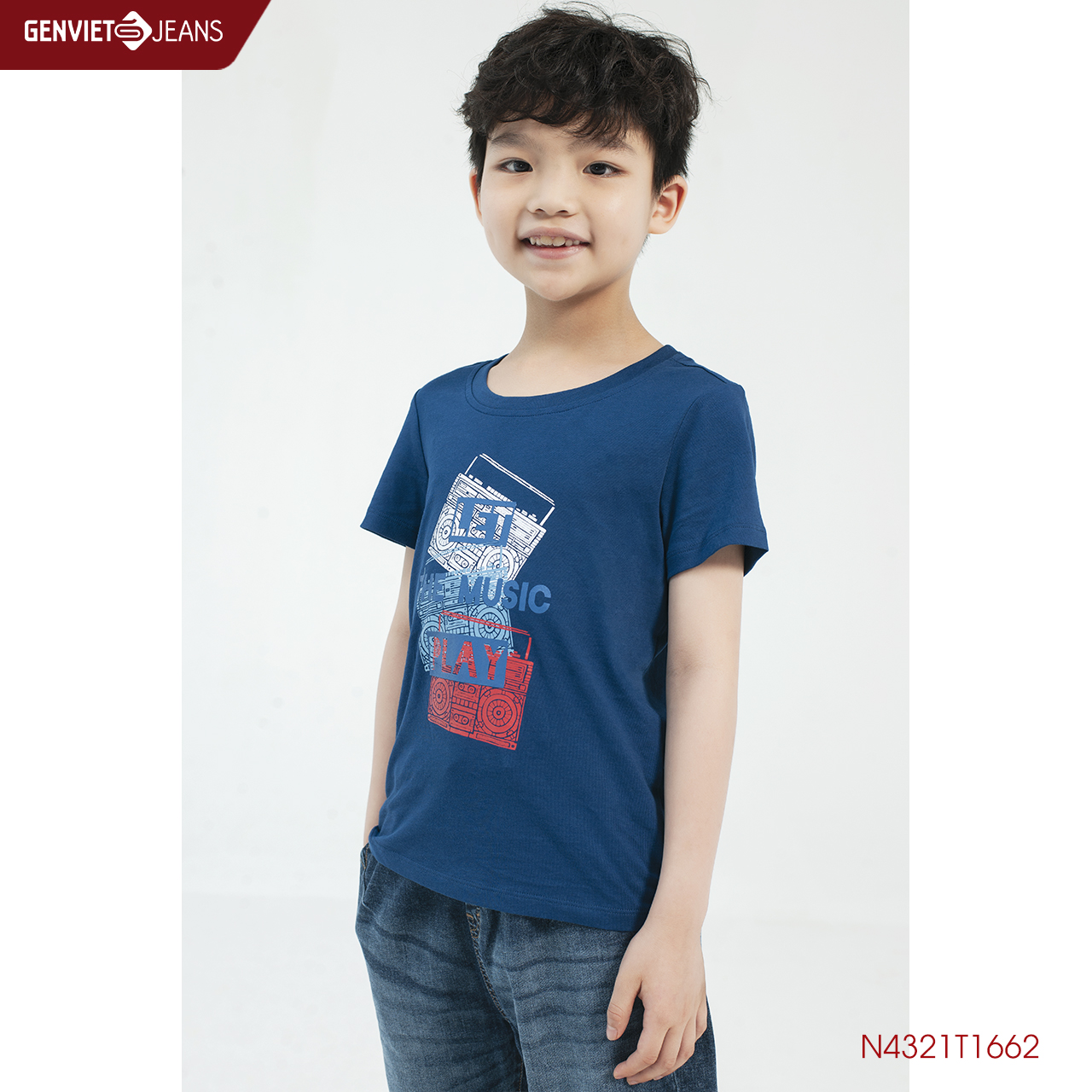 Áo Thun Kid In Họa Tiết Let The Music Play - N4321T1662 GENVIET