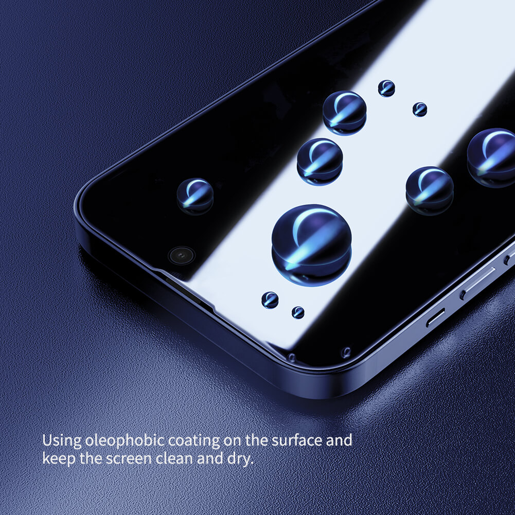 Miếng dán cường lực chống nhìn trộm cho iPhone 14 Pro Max (6.7 inch) hiệu Nillkin Amazing Guardian mỏng 0.23mm, vát cạnh 2.5D, chất liệu kính AGC Nhật Bản - hàng nhập khẩu