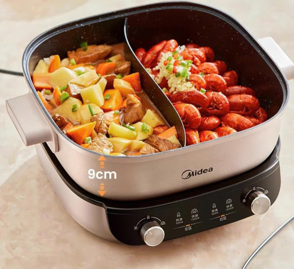 Nồi lẩu điện hai ngăn Midea MC-HGS303015 hàng chính hãng