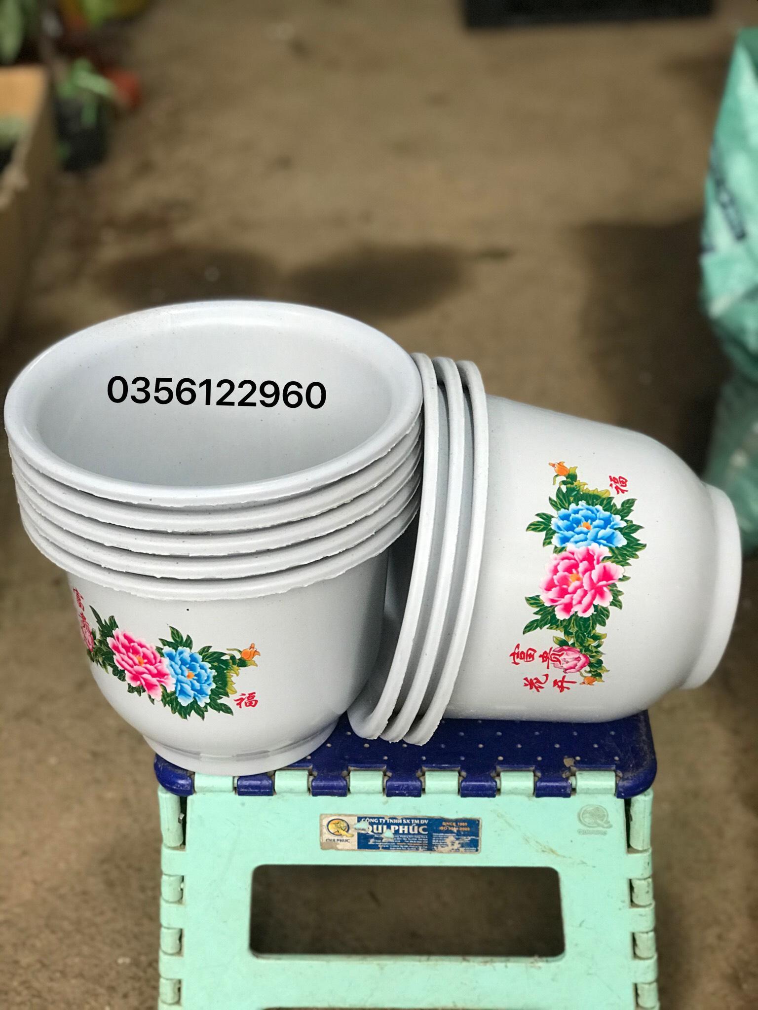 Bộ 5 chậu nhựa trồng hoa FFA230 nhựa đẹp loại 1 - Kích thước 20x15cm