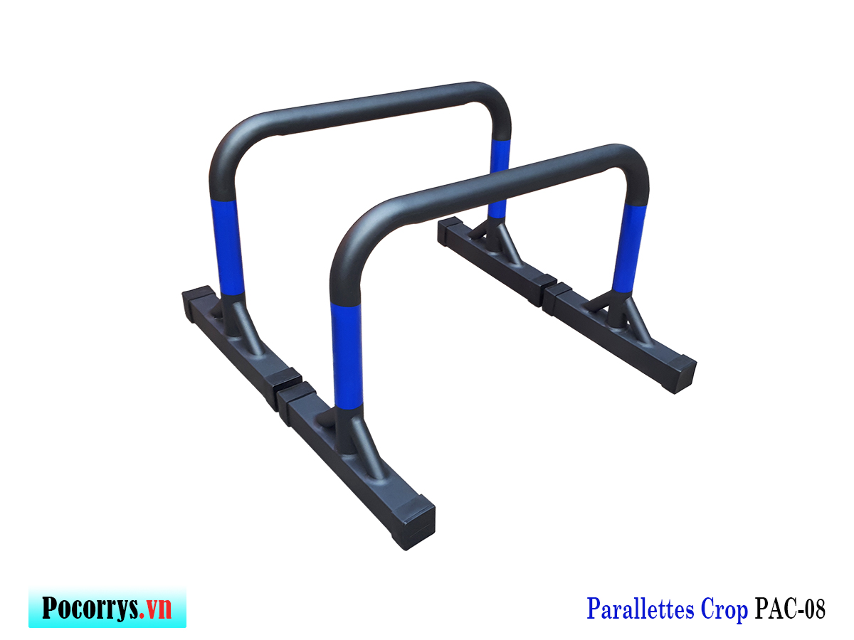 Combo 3 bộ Xà kép, Dụng cụ chống đẩy, Parallettes Pocorrys 08, Màu đen sọc xanh