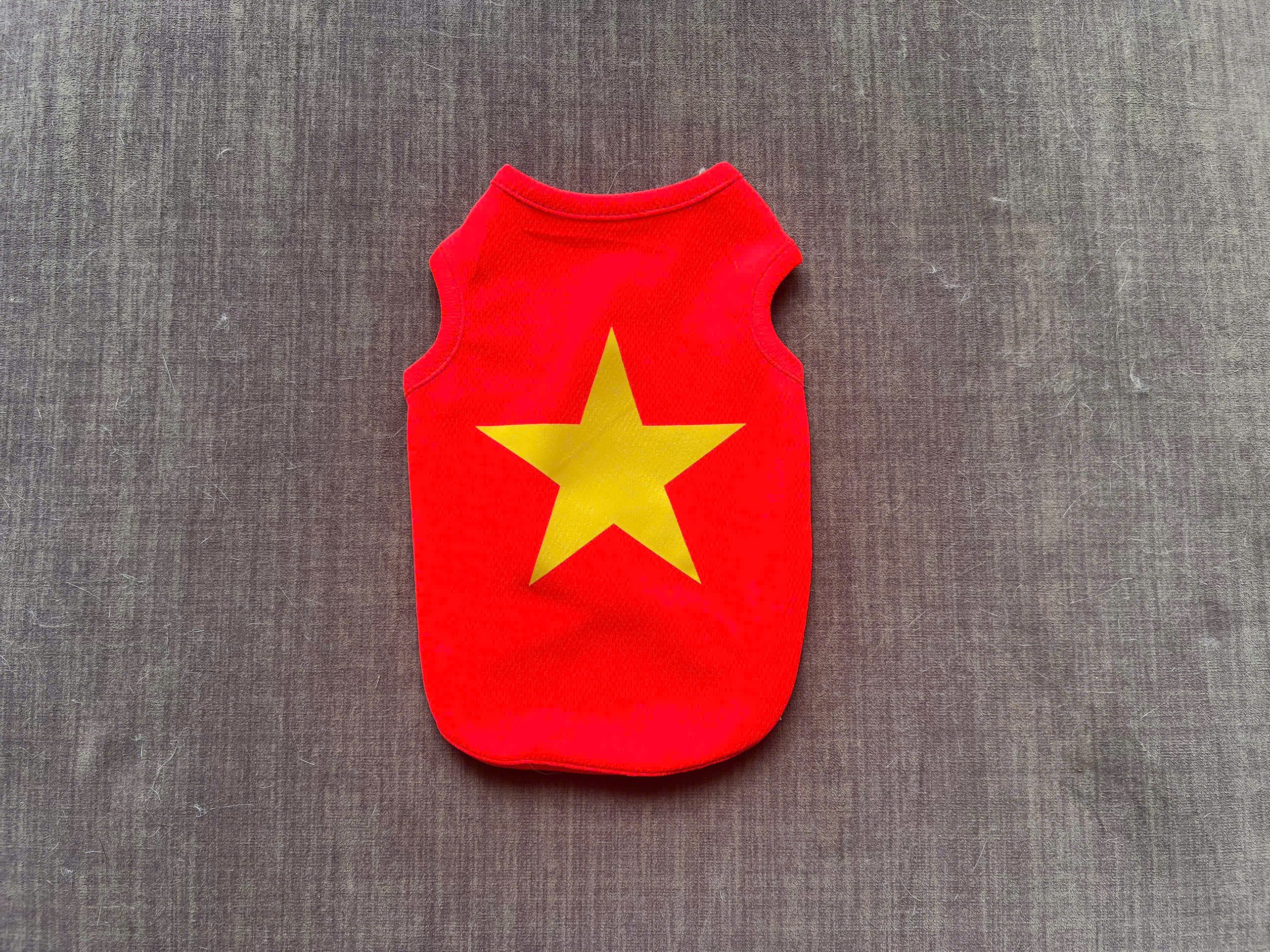 ÁO BA LỖ CỜ ĐỎ SAO VÀNG ĐỘC LẬP TỰ DO TỪ 0.5-28KG CHO THÚ CƯNG CHÓ MÈO