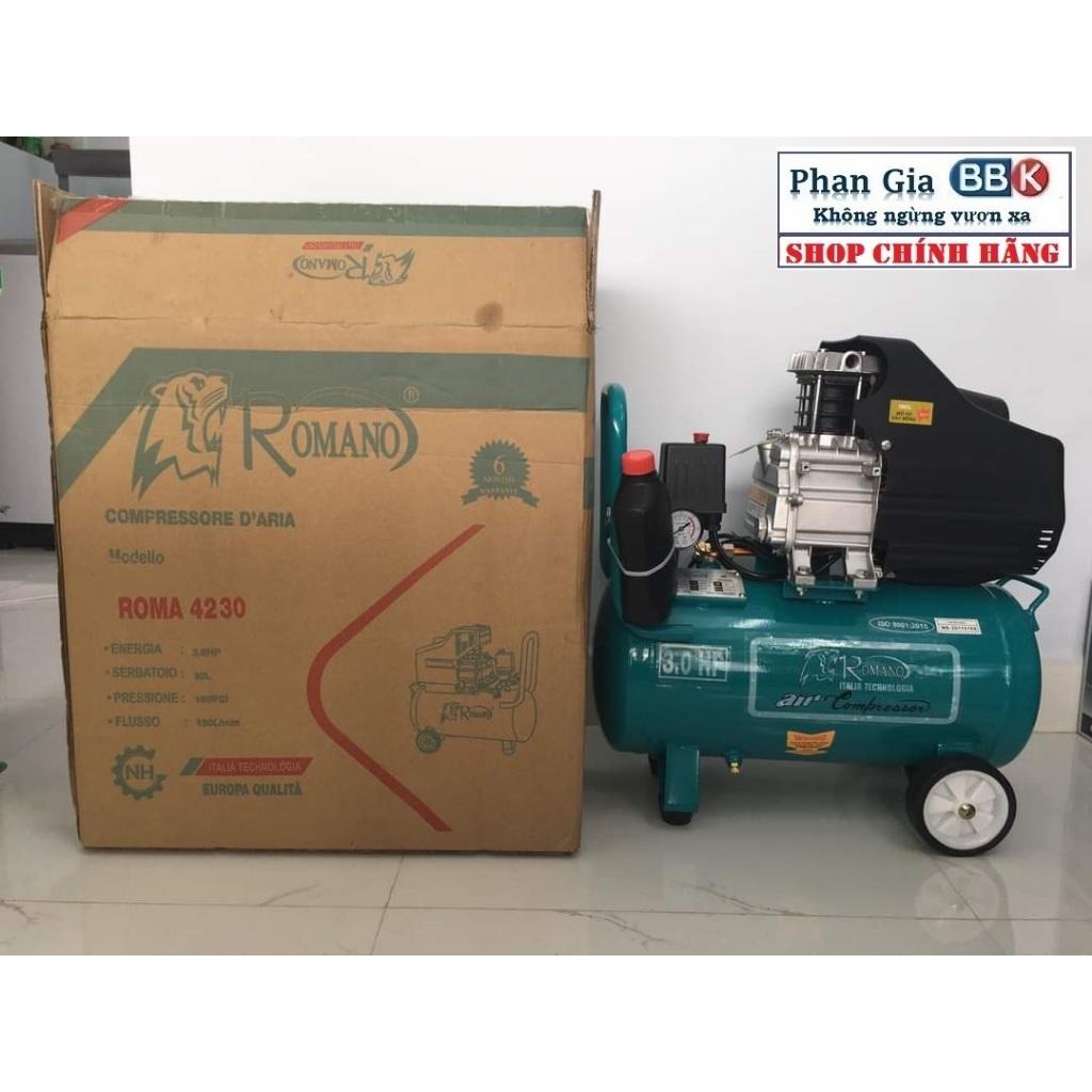 [chính hãƞg] Máy Nén Khí Có Dầu Liền Trục ROMANO 3.0 HP 30L, máy nén khí 100% dây đồng, Bảo hành 1 Năm