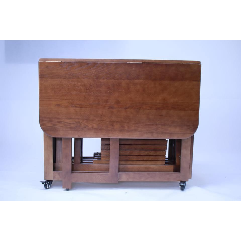Bàn ăn Gấp Gọn Thông Minh - Gỗ Sồi - 4 Ghế .1m2 -1m4 : 0981.266. 471 - HÀ NỘI
