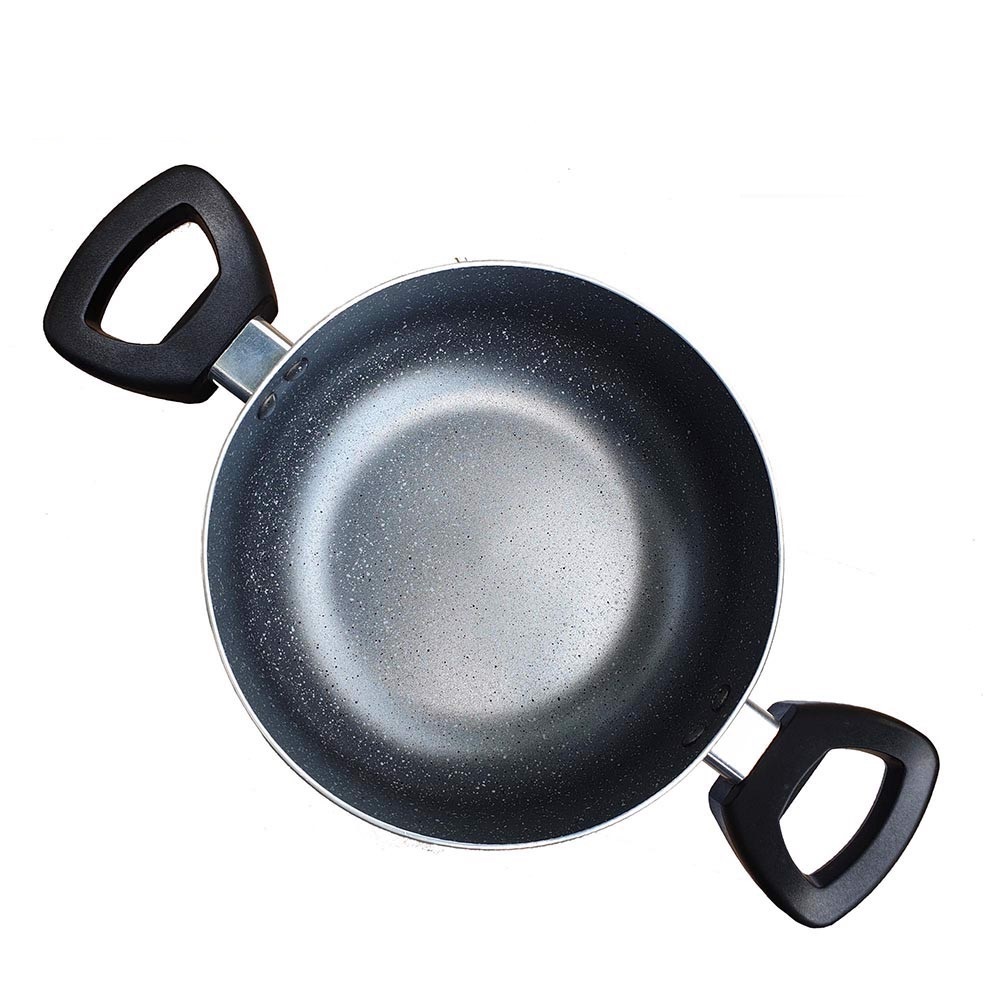 Nồi hợp kim Nhôm vân đá phủ chống dính 2 mặt GreenCook GCS03 nắp kính cường lực Size 20Cm, Sâu 9cm - Màu Ngẫu Nhiên