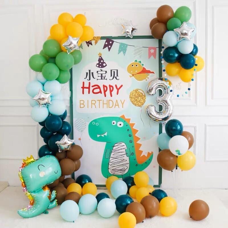Set bóng khủng long kute trang trí sinh nhật cho bé