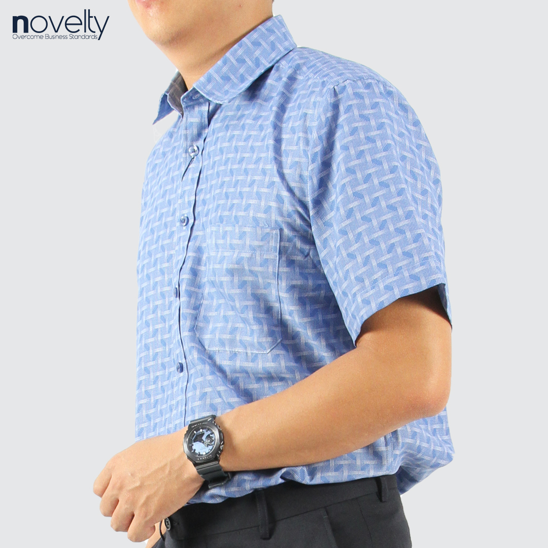 Áo sơ mi nam ngắn tay Novelty casual hoa văn NSMMCTMSPB230173N