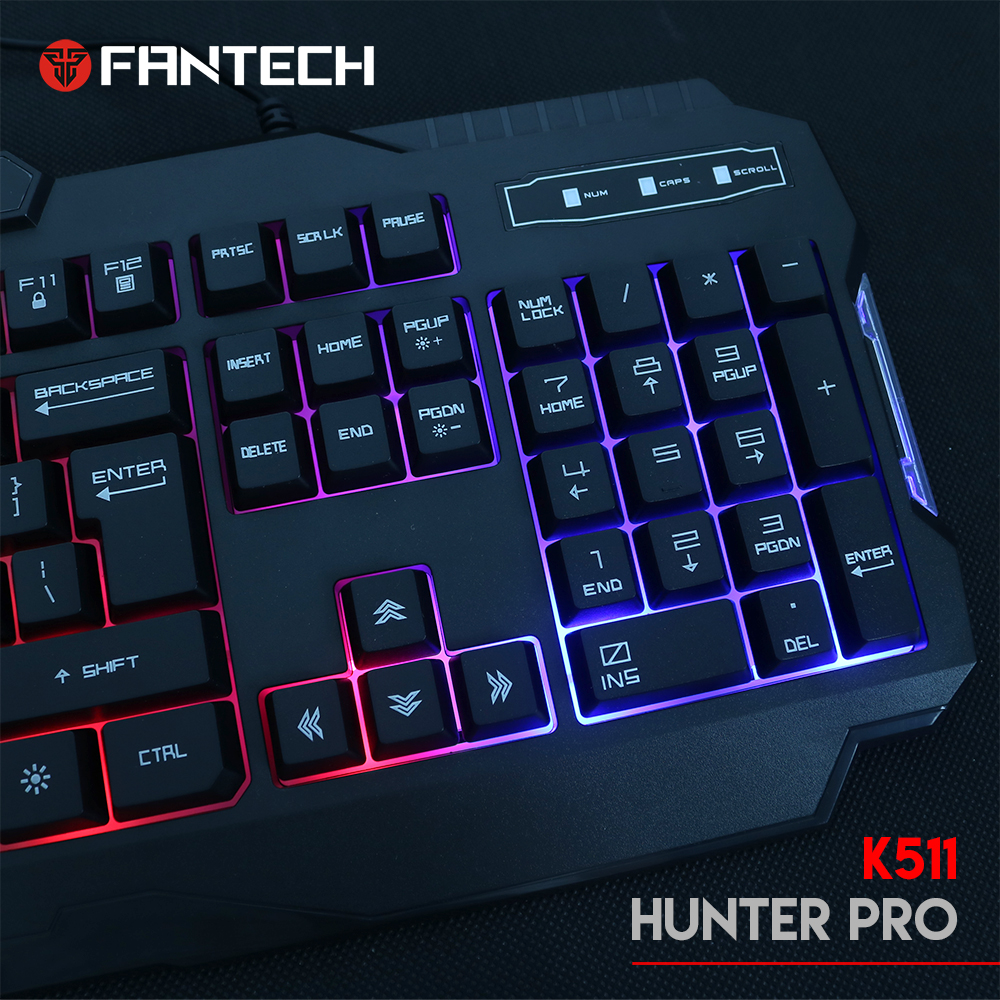 Bàn phím giả cơ Gaming Fantech K511 LED Backlit HUNTER PRO có dây, led rainbow - Hàng chính hãng