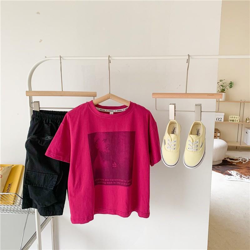 TA234 Áo COTTON ngắn tay màu Rượu mận đào CP X22242 cho bé từ 4-12T