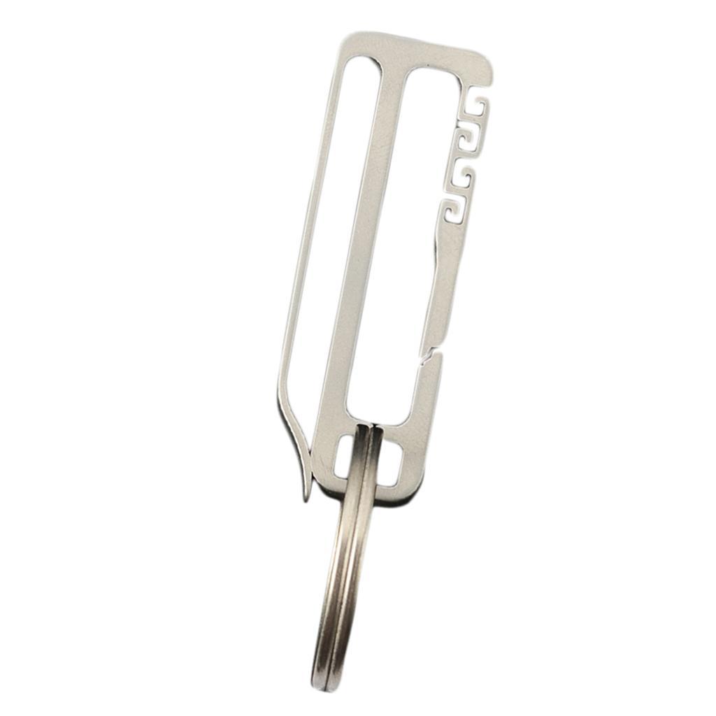 2-4pack Lightweight Titanium Keychain Waist Hanging Buckle Carabiner Silver
