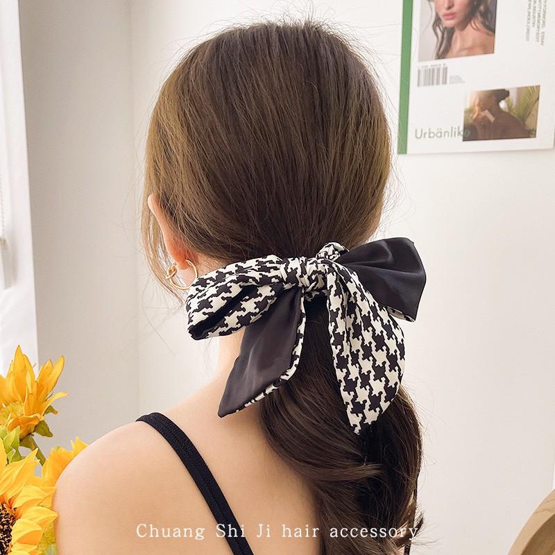 Dây cột tóc vải Scrunchies ziczac Hàn Quốc siêu xinh