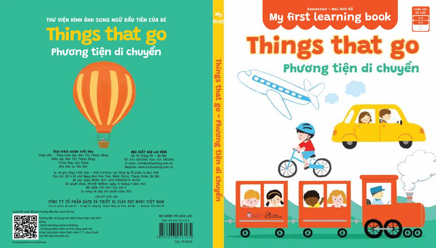 Bộ 8 cuốn - Sách bìa bồi song ngữ My First Learning Book
