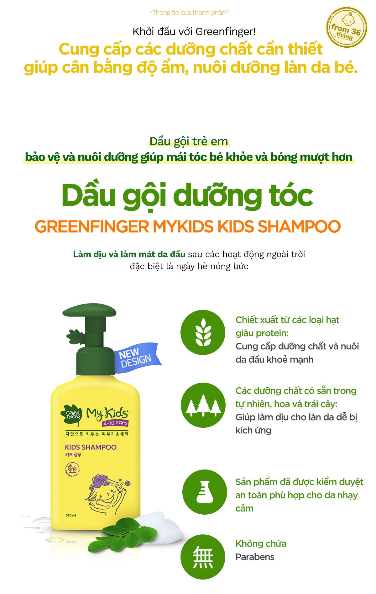 Combo 2 Dầu Gội Và Sữa Tắm Cho Bé Trên 4 Tuổi Greenfinger MyKids