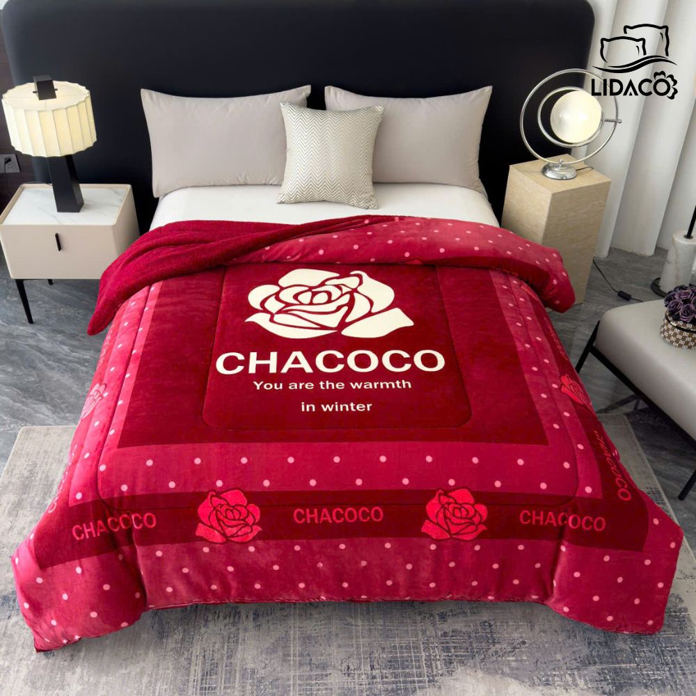 Chăn lông thỏ Chacoco LIDACO cao cấp siêu giữ ấm 4kg khổ rộng 2mx2m3
