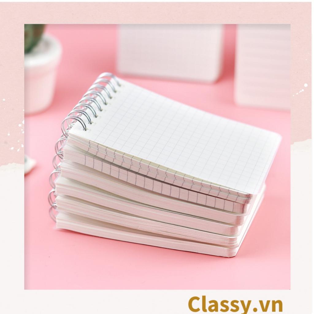 Sổ Grid 60 trang kích thước 10.8 X 7.5 CM hoạ tiết kẻ Caro Classy basic dùng để ghi chú, to-do list tiện lợi PK1725