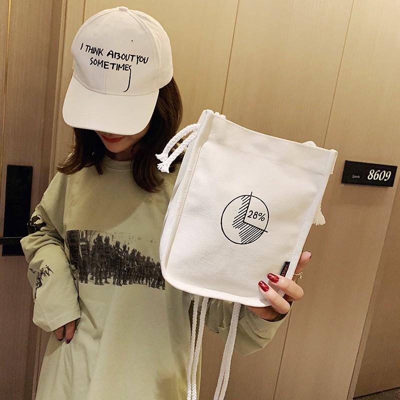 Casual Versatile Canvas Crossbody Bag Strap Student Shoulder Canvas Bag Small Bag Mobile Phone Bag