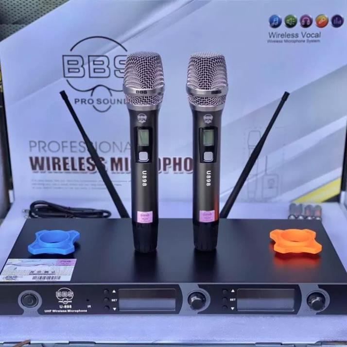 Mic không dây bbs u898 hát karaoke chuyên nghiệp hát hay tiếng sáng dày trầm mic hút không hú không rè bảo hành 12 tháng