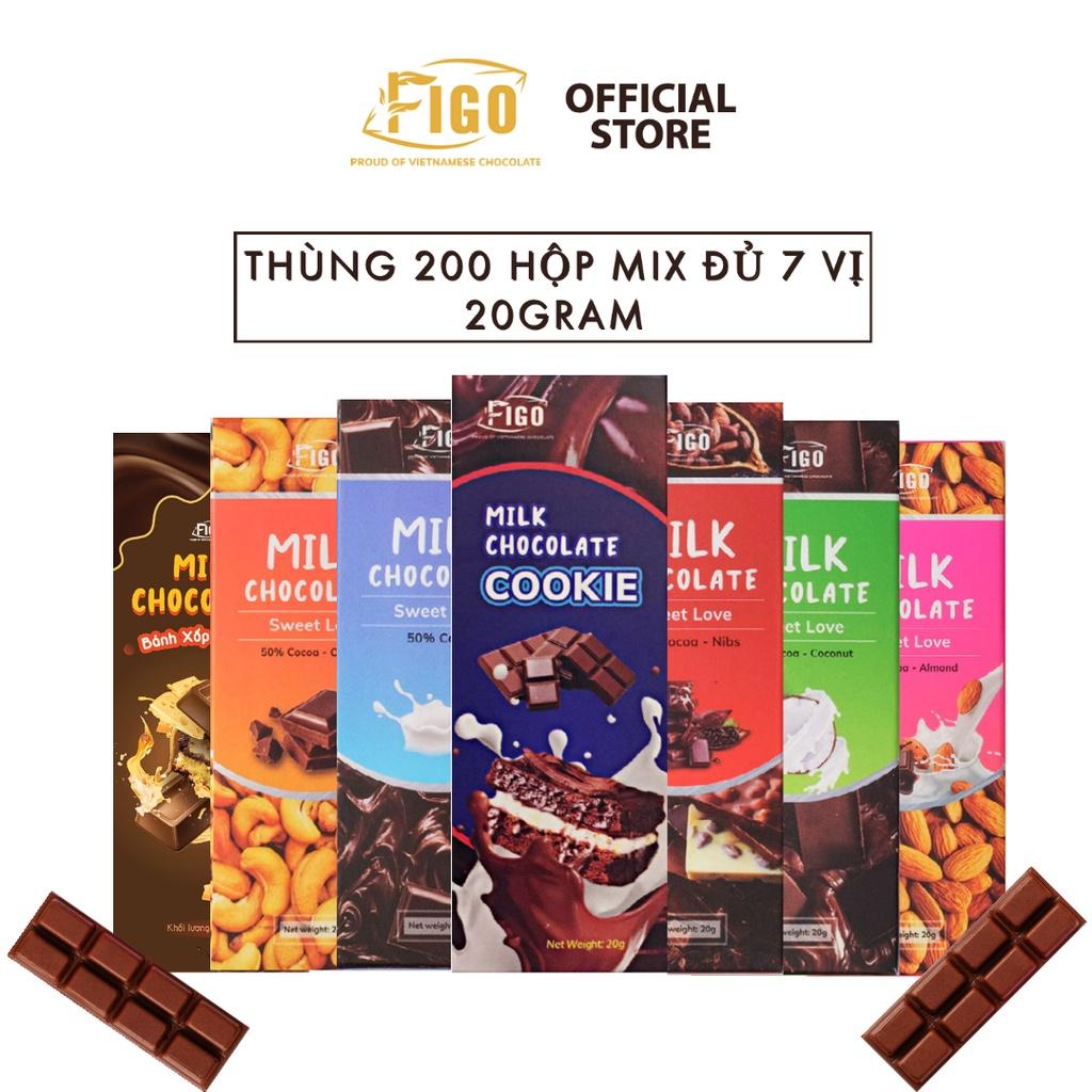 COMBO Kẹo socola sữa 6 vị ( hạt điều, hạnh nhân, dừa, hạt cacao, cookie) gây nghiện CHOCOLATE FIGO