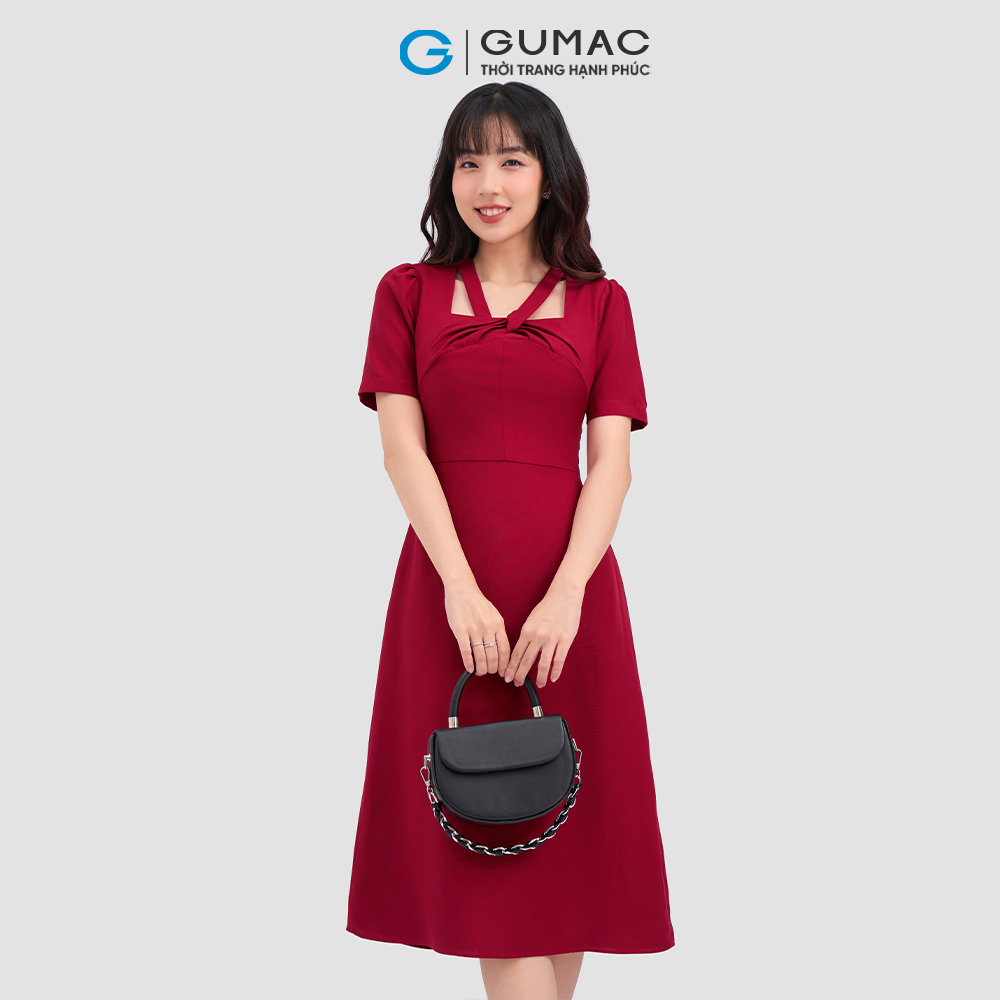 Đầm xoắn cổ DC12003 thời trang GUMAC