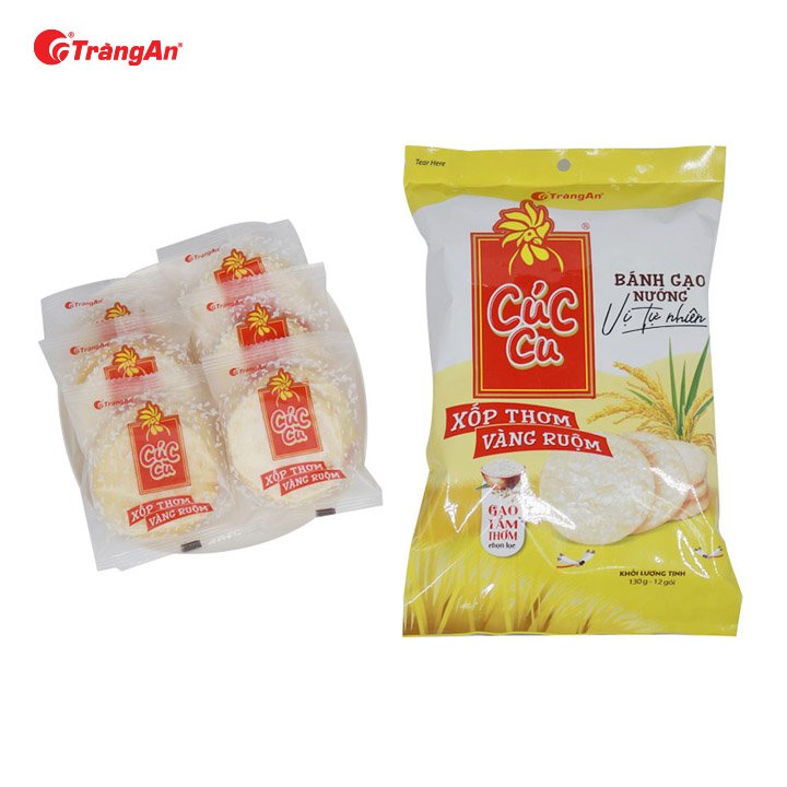 Thùng 20 Gói Bánh Gạo Cúc Cu Vị Ngọt Tự Nhiên, 130g/gói