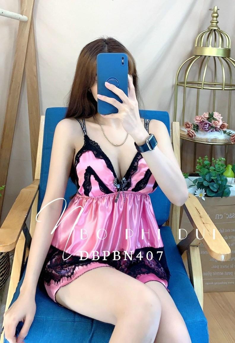 SET BỘ NGỦ PHỐI REN BEO CÓ MÚT NGỰC VẢI PHI BÓNG MỀM MỊN FREESIZE DƯỚI 56KG,