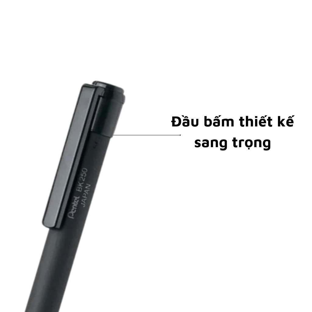 Bút bi Pentel BK250 ngòi 0.5mm - Mực đen