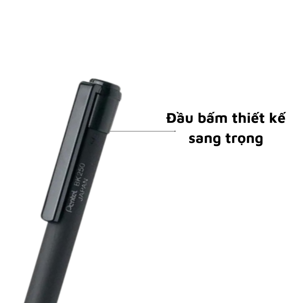 [CHÍNH HÃNG] Bút bi Pentel BK250 ngòi 0.5mm - Mực đen