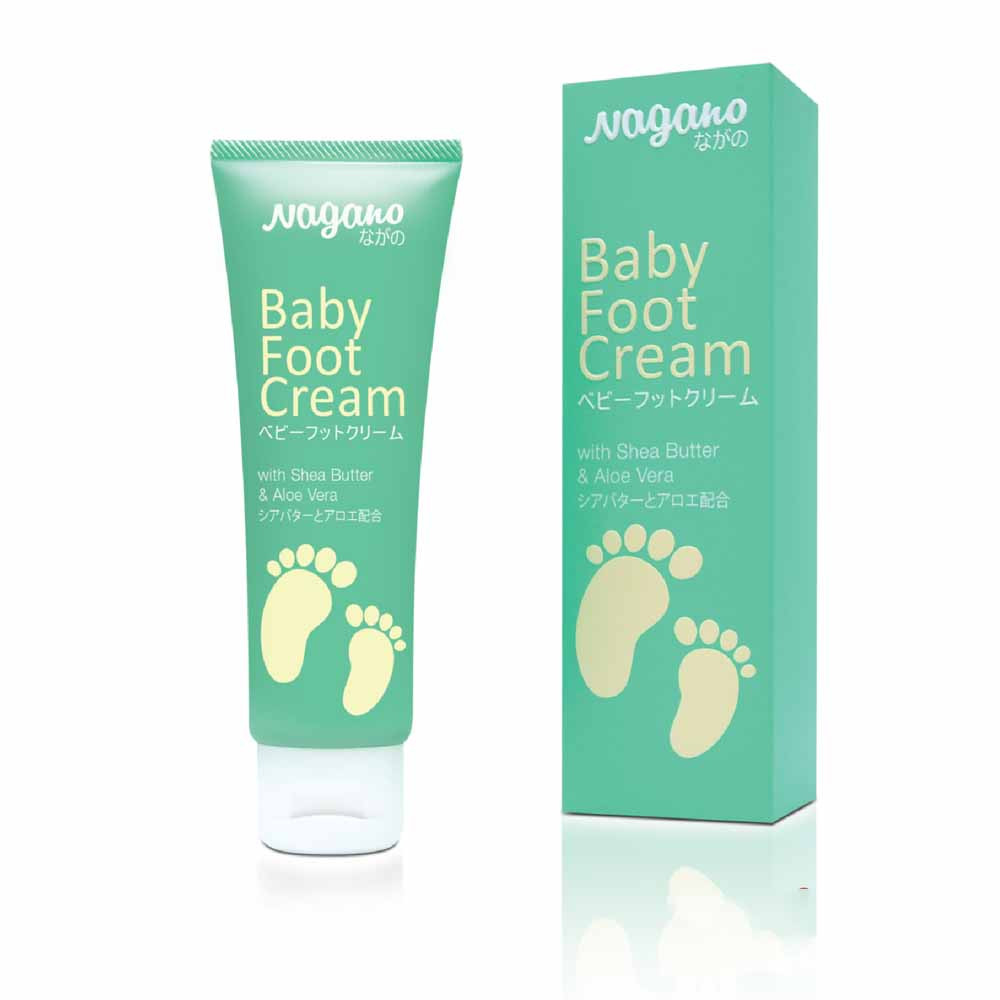 Kem Dưỡng Da Bàn Chân Và Gót Nagano Japan 100ml - Baby Foot Cream Nagano - Hỗ trợ điều trị và ngăn ngừa nứt gót, da bàn chân trắng sáng, mềm mịn da chân