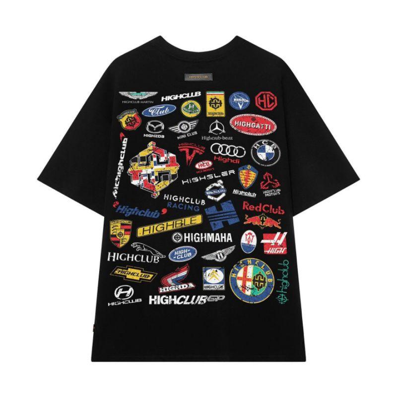 Áo thun unisex tay lỡ Highclub Racing Labels Tee đầy đủ tag cổ tag tay - Hany shop